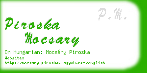 piroska mocsary business card