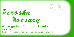 piroska mocsary business card